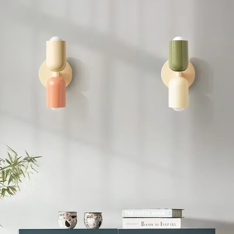 Lampe de Chevet Murale Macaron – LED Nordique Colorée en Métal, Design Moderne et Doux pour Ambiance Cosy