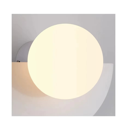 Lampe de Chevet Murale LED Nordique – Demi-Lune Colorée en Métal et Bille Opale, Design Moderne et Ambiance Douce