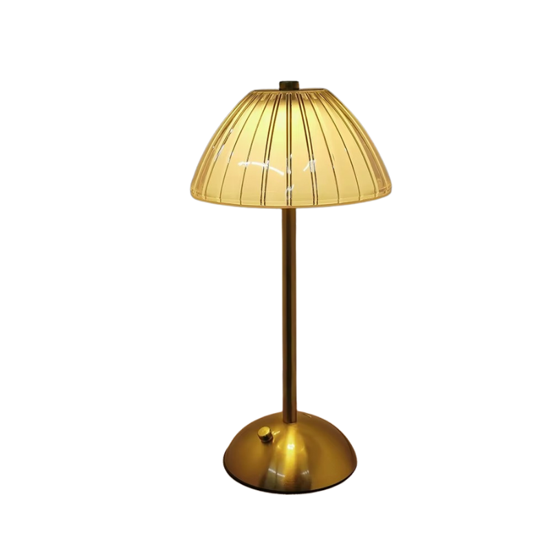 Lampe de Chevet Cristal Doré Rechargeable - Tactile LED Dimmable & Éclairage Chaud Élégant