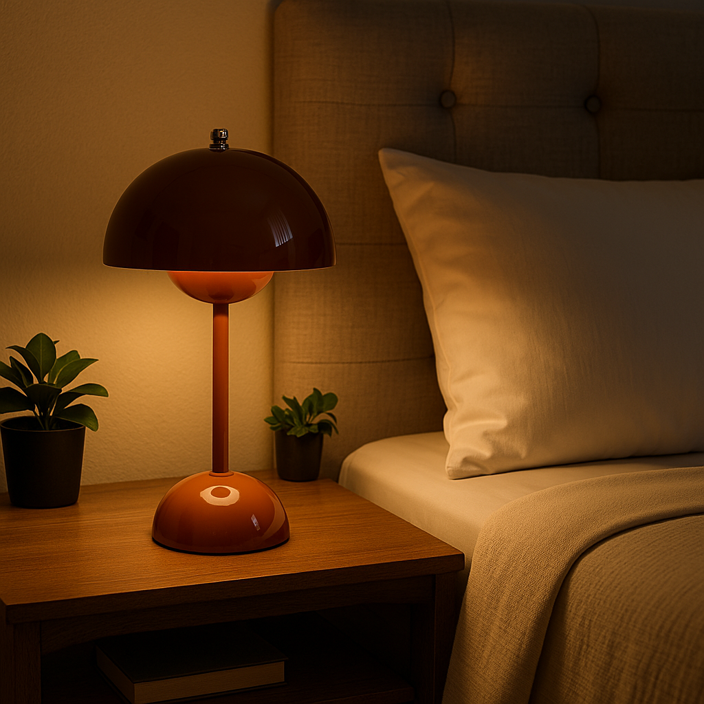 Lampe de Chevet Champignon LED Rechargeable USB – Design Moderne Tactile, 3 Niveaux de Lumière, Ambiance Cosy