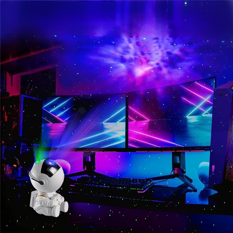 Lampe de Chevet Astronaute LED Projecteur Galaxie Sans Fil Rechargeable – Ciel Étoilé Magique, Ambiance Cosy et Rêveuse pour Chambre Enfant