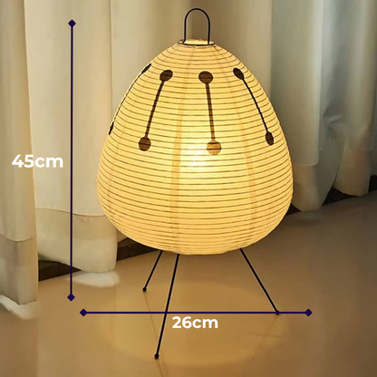 Lampe de Chevet LED Japonaise en Papier Xuan – Design Minimaliste Fait Main, Lumière Dimmable et Ambiance Apaisante pour Chambre ou Salon