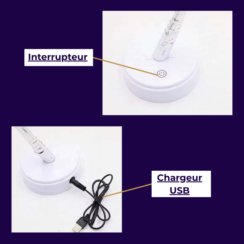 Lampe de Chevet LED Arbre Doré 72 LED – Feuilles d’Or Tactiles, USB, Ambiance Féérique et Déco Élégante