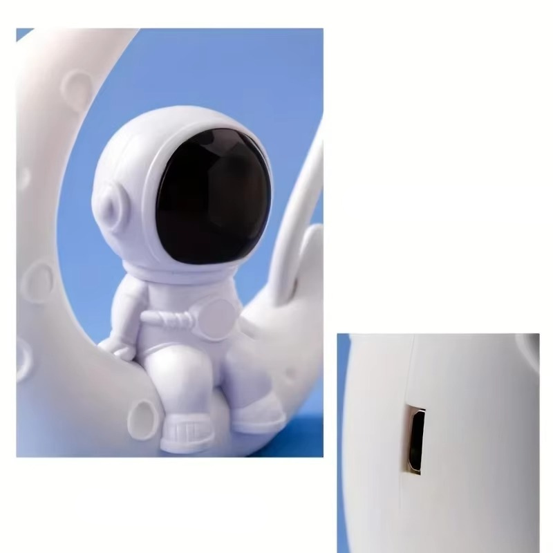 Lampe de Chevet Veilleuse Astronaute Lune LED – Design Créatif USB, Lumière Douce et Atmosphère Cosy pour Enfant