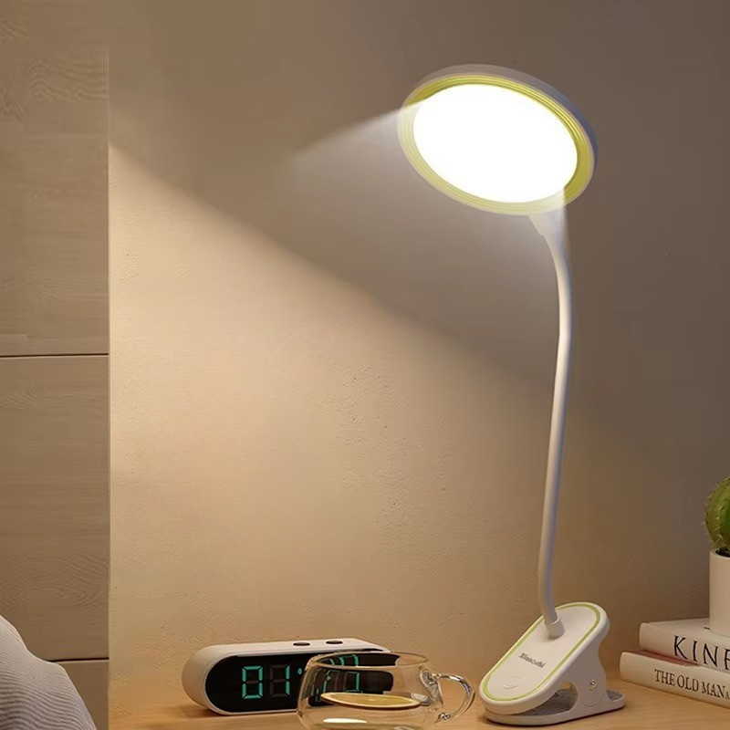 Lampe de Chevet LED Rechargeable avec Pince et Col De Cygne – 3 Modes pour Lecture et Lumière Apaisante