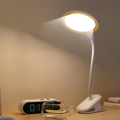 Lampe de Chevet LED Rechargeable avec Pince et Col De Cygne – 3 Modes pour Lecture et Lumière Apaisante