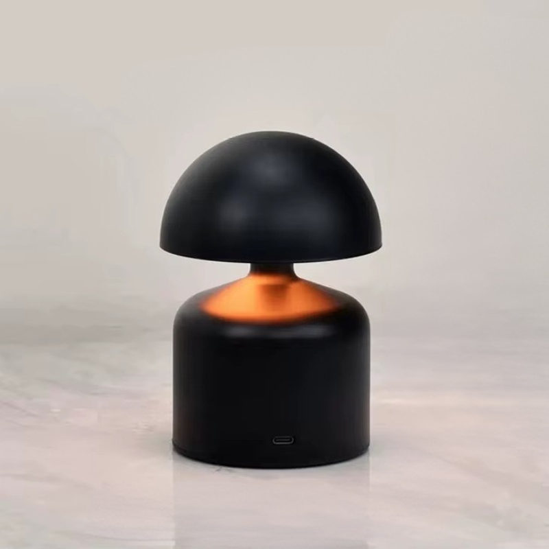 Lampe de Chevet LED Tactile Rechargeable – 3 Couleurs Ajustables, Design Champignon en Métal, Sans Fil Élégant et Cosy