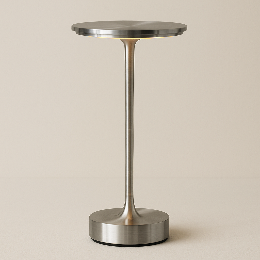 Lampe de Chevet LED Tactile Rechargeable – Design Rétro Élégant en Aluminium, Dimmable pour Ambiance Chaleureuse