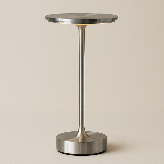 Lampe de Chevet LED Tactile Rechargeable – Design Rétro Élégant en Aluminium, Dimmable pour Ambiance Chaleureuse