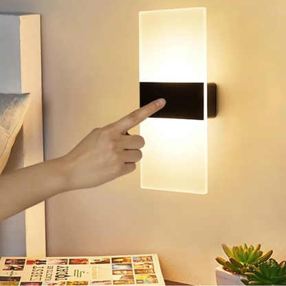 Lampe de Chevet Murale LED – Tactile ou Capteur de Mouvement, Design Moderne Acrylique, Lumière Apaisante