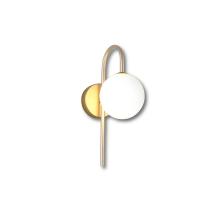 Lampe de Chevet Murale LED Moderne – Globe en Verre Givré, Finition Noir & Or, Lumière Douce et Élégante Applique Murale Globe