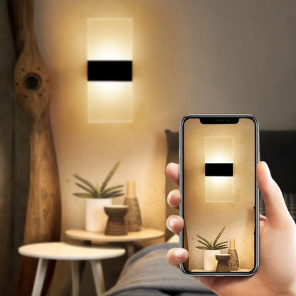 Lampe de Chevet Murale LED – Tactile ou Capteur de Mouvement, Design Moderne Acrylique, Lumière Apaisante