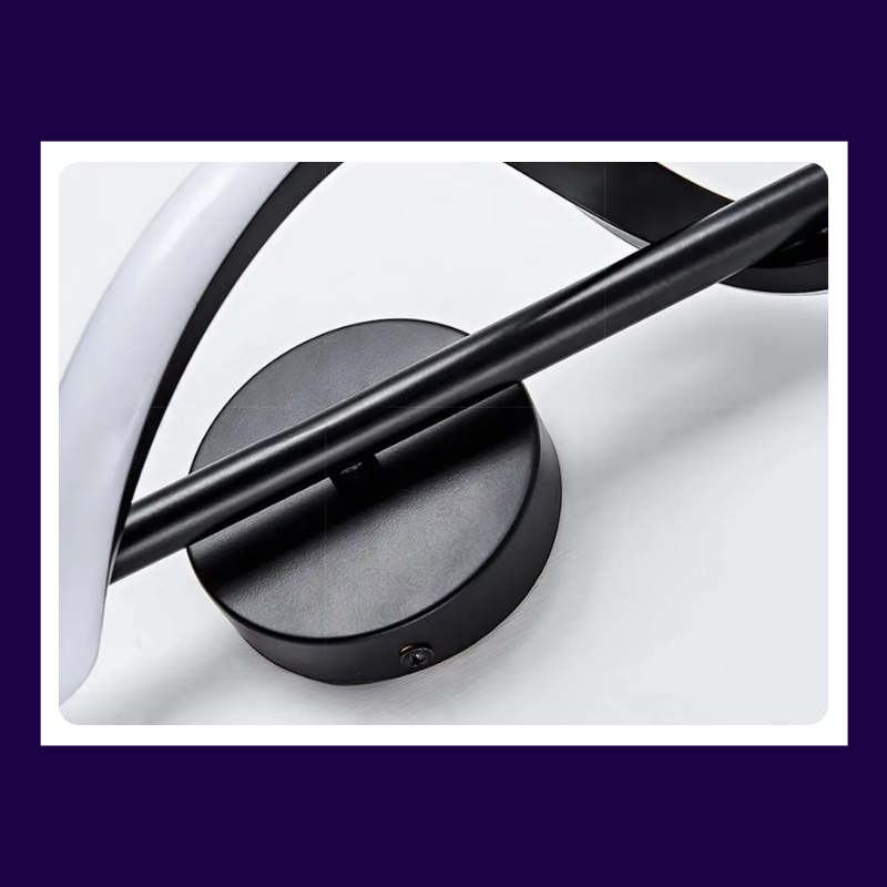 Lampe de Chevet Murale LED Spirale – Design Nordique Minimaliste, Métal Noir ou Doré, Lumière Apaisante Moderne