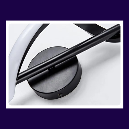 Lampe de Chevet Murale LED Spirale – Design Nordique Minimaliste, Métal Noir ou Doré, Lumière Apaisante Moderne