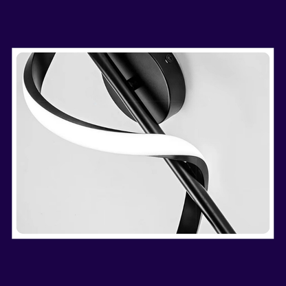 Lampe de Chevet Murale LED Spirale – Design Nordique Minimaliste, Métal Noir ou Doré, Lumière Apaisante Moderne