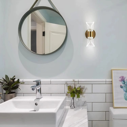 Lampe de Chevet Murale LED Dorée – Acrylique Design Luxe, 12W, 3 Températures de Couleur pour Ambiance Moderne