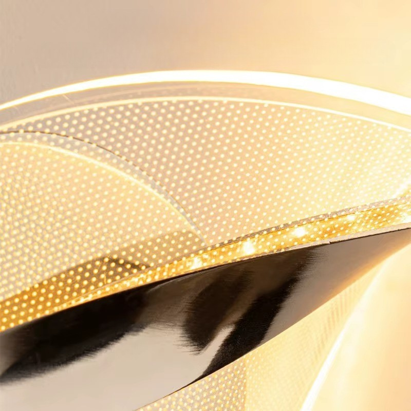 Lampe de Chevet Murale LED Nordique – Design Acrylique Torsadé, 3 Tons de Lumière pour Ambiance Élégante Moderne