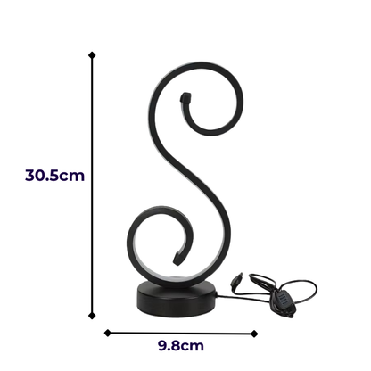 Lampe de Chevet LED Design Moderne en Forme de S – Trois Tons De Couleurs pour Ambiance Élégante et Cosy