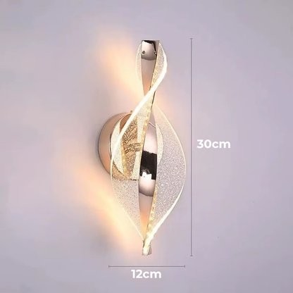 Lampe de Chevet Murale LED Nordique – Design Acrylique Torsadé, 3 Tons de Lumière pour Ambiance Élégante Moderne