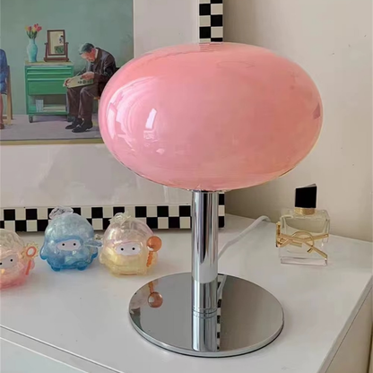 Lampe de Chevet Lollipop en Verre Crème – LED, Design Rétro Élégant et Ambiance Douce