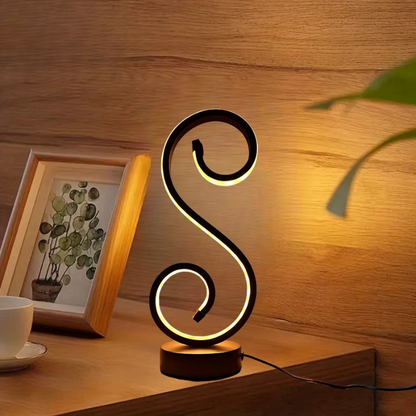 Lampe de Chevet LED Design Moderne en Forme de S – Trois Tons De Couleurs pour Ambiance Élégante et Cosy