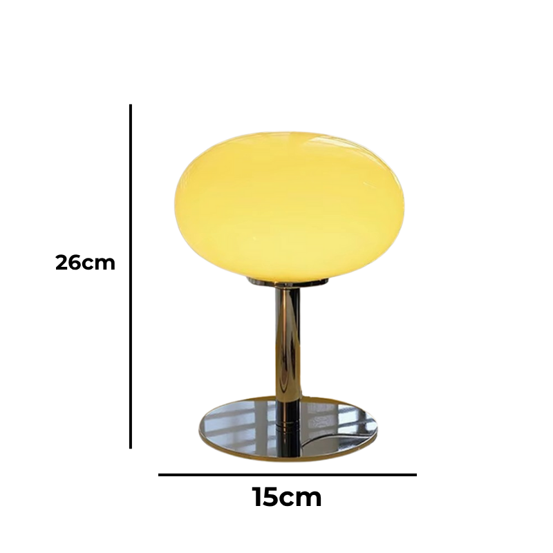 Lampe de Chevet Lollipop en Verre Crème – LED, Design Rétro Élégant et Ambiance Douce