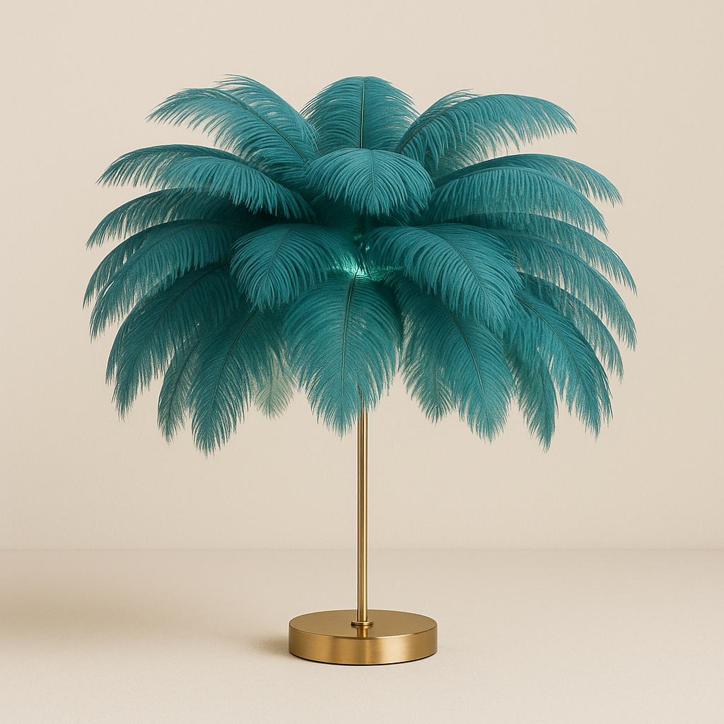 Lampe de Chevet Plumes LED Rechargeable – USB Tactile, Design Luxe en Dorée, Ambiance Romantique Élégante