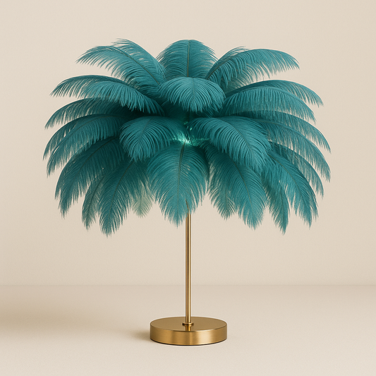 Lampe de Chevet Plumes LED Rechargeable – USB Tactile, Design Luxe en Dorée, Ambiance Romantique Élégante