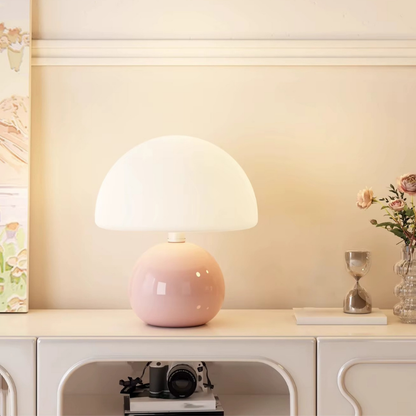 Lampe de Chevet Champignon LED – Design Moderne Blanc, Ambiance Cosy et Éclairage Apaisant