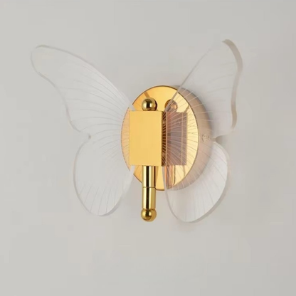 Lampe de Chevet Papillon LED Murale – Design Moderne en Acrylique Doré, Lumière Douce et Élégante