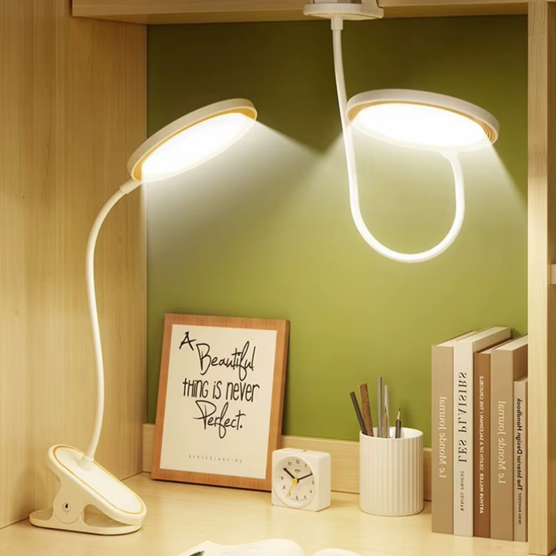 Lampe de Chevet LED Rechargeable avec Pince et Col De Cygne – 3 Modes pour Lecture et Lumière Apaisante