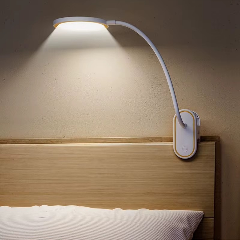 Lampe de Chevet LED Rechargeable avec Pince et Col De Cygne – 3 Modes pour Lecture et Lumière Apaisante