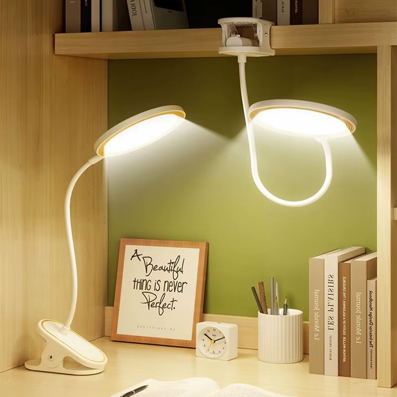 Lampe de Chevet LED Rechargeable avec Pince et Col De Cygne – 3 Modes pour Lecture et Lumière Apaisante