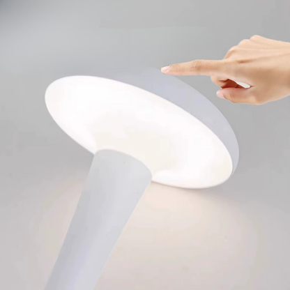 Lampe de Chevet LED Tactile Rechargeable – Design Champignon en Aluminium, Dimmable 3 Tons pour Ambiance Industrielle
