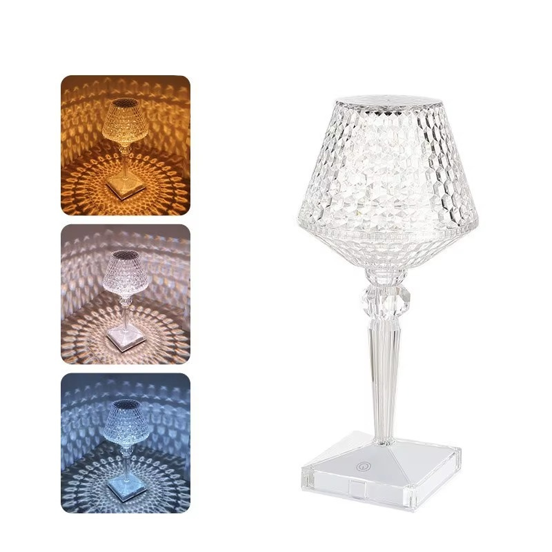 Lampe de Chevet Cristal Rechargeable LED – Effet Diamant 3D, 16 Couleurs pour Ambiance Romantique Élégante