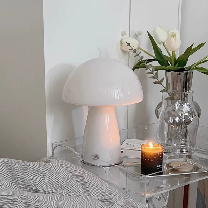 Lampe de Chevet LED Champignon Orange – Design Moderne & Atypique, Lumière Apaisante et Ambiance Cosy