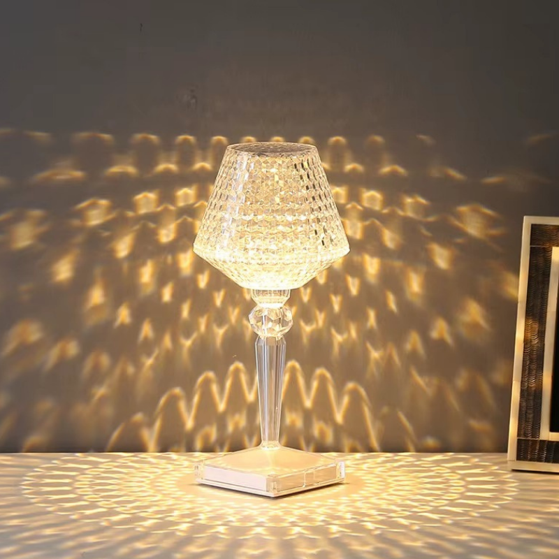 Lampe de Chevet Cristal Rechargeable LED – Effet Diamant 3D, 16 Couleurs pour Ambiance Romantique Élégante