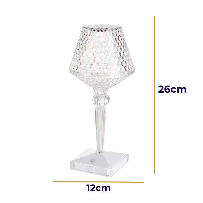 Lampe de Chevet Cristal Rechargeable LED – Effet Diamant 3D, 16 Couleurs pour Ambiance Romantique Élégante