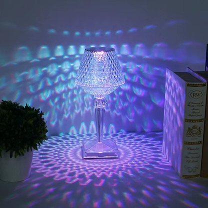 Lampe de Chevet Cristal Rechargeable LED – Effet Diamant 3D, 16 Couleurs pour Ambiance Romantique Élégante