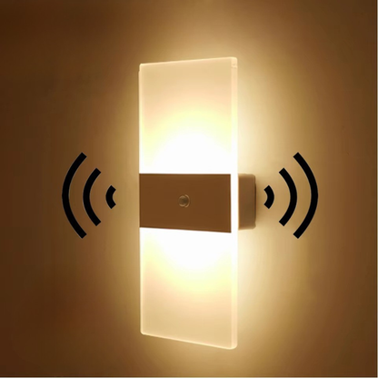 Lampe de Chevet Murale LED – Tactile ou Capteur de Mouvement, Design Moderne Acrylique, Lumière Apaisante
