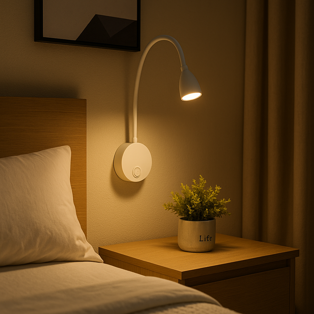 Lampe de Chevet LED Flexible 360° – Col de Cygne Orientable, Design Moderne et Éclairage Précis pour Lecture ou Bureau