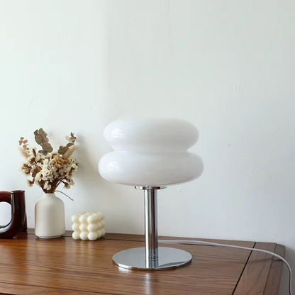 Lampe de Chevet Macaron en Verre - Design Moderne Tricolore, Éclairage LED Doux & Ambiance Élégante