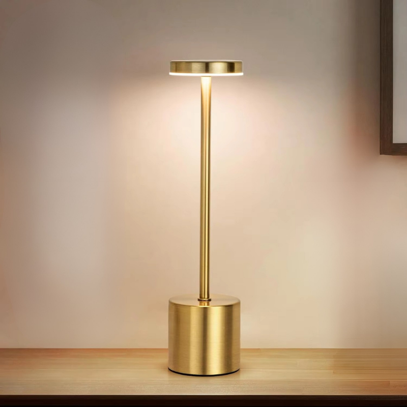 Lampe de Chevet LED Rechargeable Tactile en Métal – 3 Couleurs Ajustables, Design Industrielle Moderne Élégant et Portable