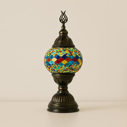 Lampe de Chevet Turque Mosaïque — Verre Coloré Fait Main & Ambiance Orientale Chaleureuse
