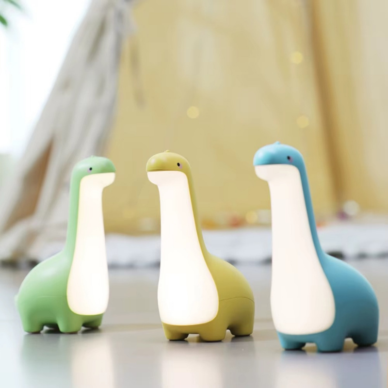 Lampe de Chevet Dinosaure LED Rechargeable – Veilleuse Tactile pour Enfant, Lumière Chaude Douce et Minuterie