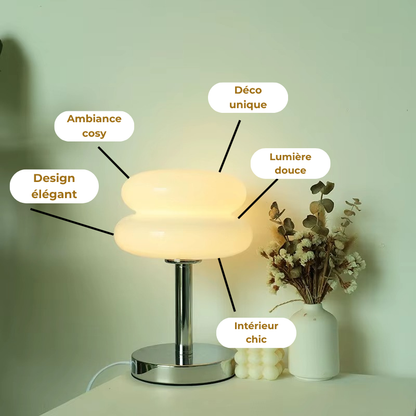 Lampe de Chevet Macaron en Verre - Design Moderne Tricolore, Éclairage LED Doux & Ambiance Élégante