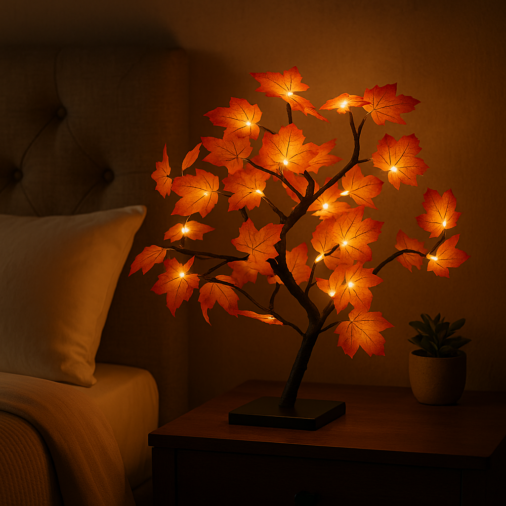 Lampe de Chevet LED Arbre de Roses USB – Branches Flexibles, Lumière Féérique et Ambiance Magique pour Déco Cosy