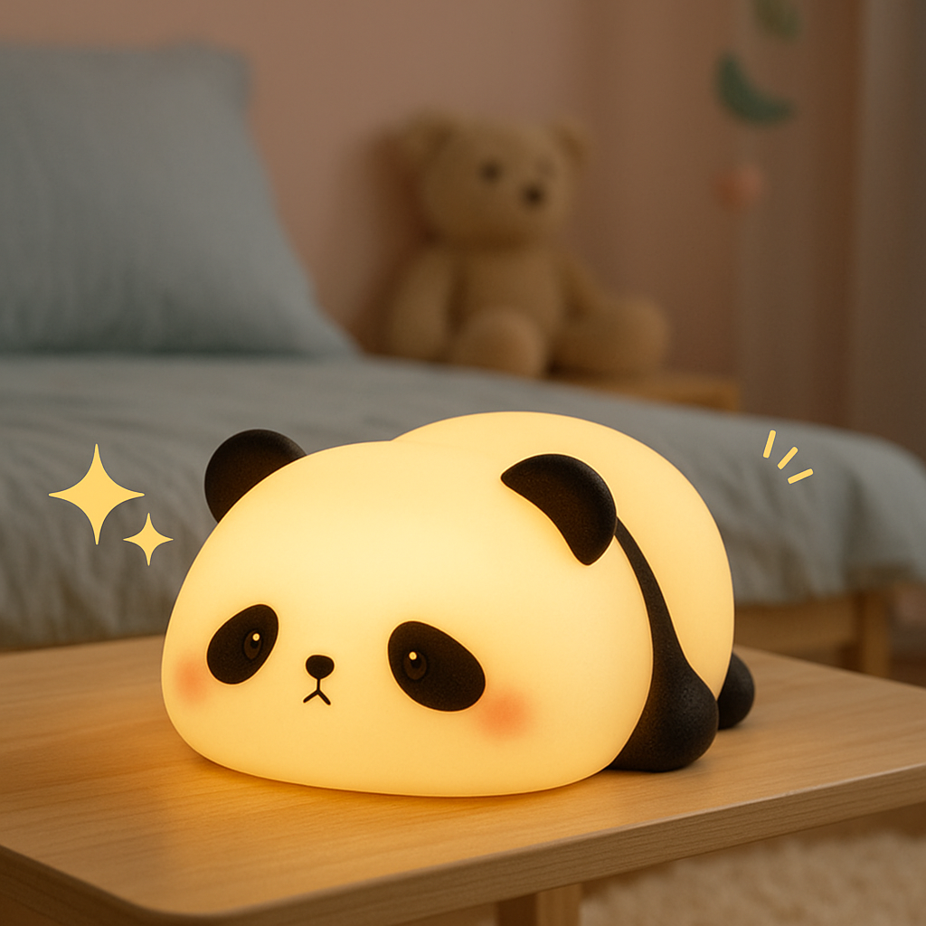 Lampe de Chevet Panda Tactile – LED Rechargeable USB avec Minuterie, Lumière Douce et Apaisante Enfant