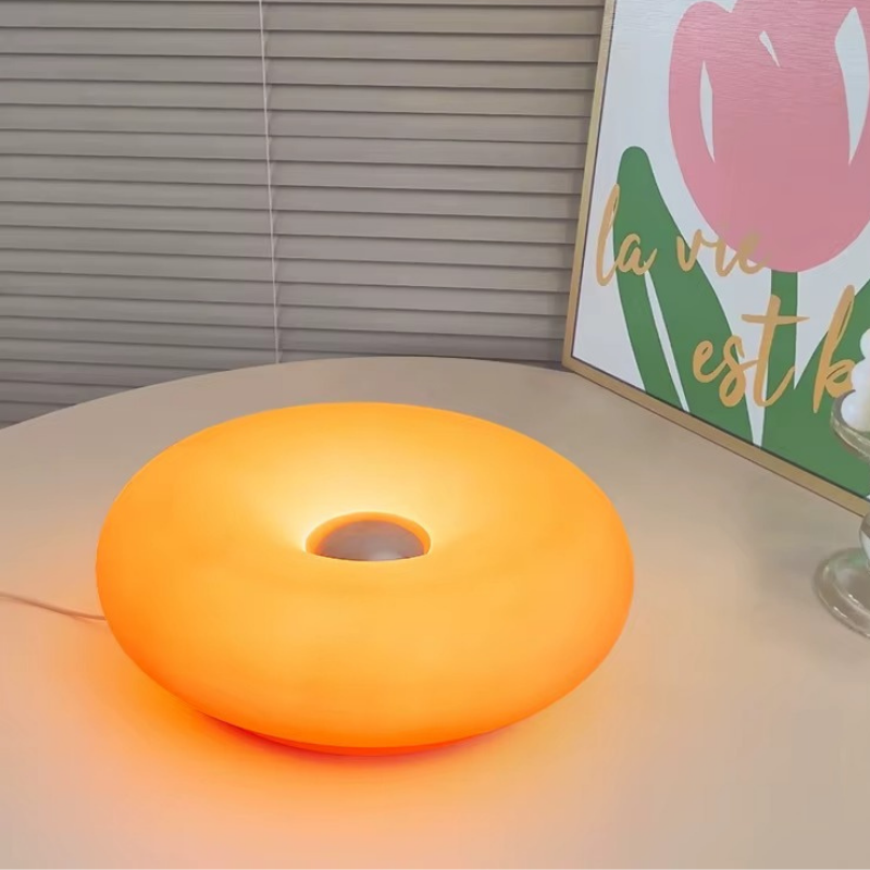 [Modifier ortographe Grip] Lampe de Chevet Donut Design Bauhaus - LED Tactile RGB 16 Couleurs, USB & Dimmable pour Ambiance Futuristique