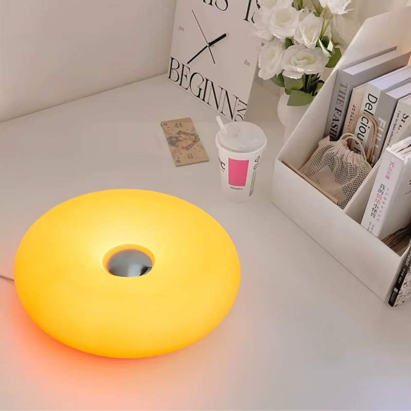[Modifier ortographe Grip] Lampe de Chevet Donut Design Bauhaus - LED Tactile RGB 16 Couleurs, USB & Dimmable pour Ambiance Futuristique